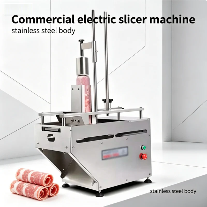 

Electric Slicer Meat Cutter Commercial Home Fully Automatic Lamb Roll Frozen Meat Meat Grinder Ham Bread Slicer 220V 400W