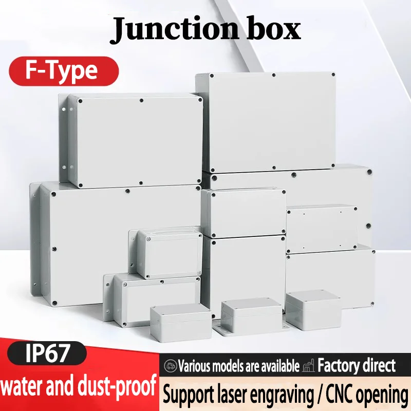F-type Grey/Clear Cover ABS New Waterproof Junction Box Plastic Housing IIP67 Outdoor Electronic Safe Monitor Power Button Box