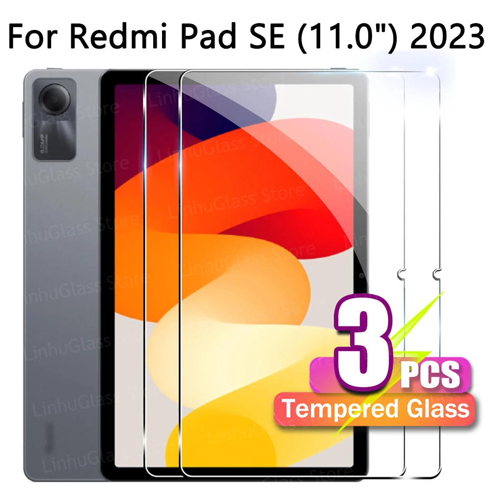 Tempered Glass For Redmi Pad SE (11 inch) 2023 Screen Protector HD 9H Hardness Anti-Fingerprints No Bubbles Protective Film
