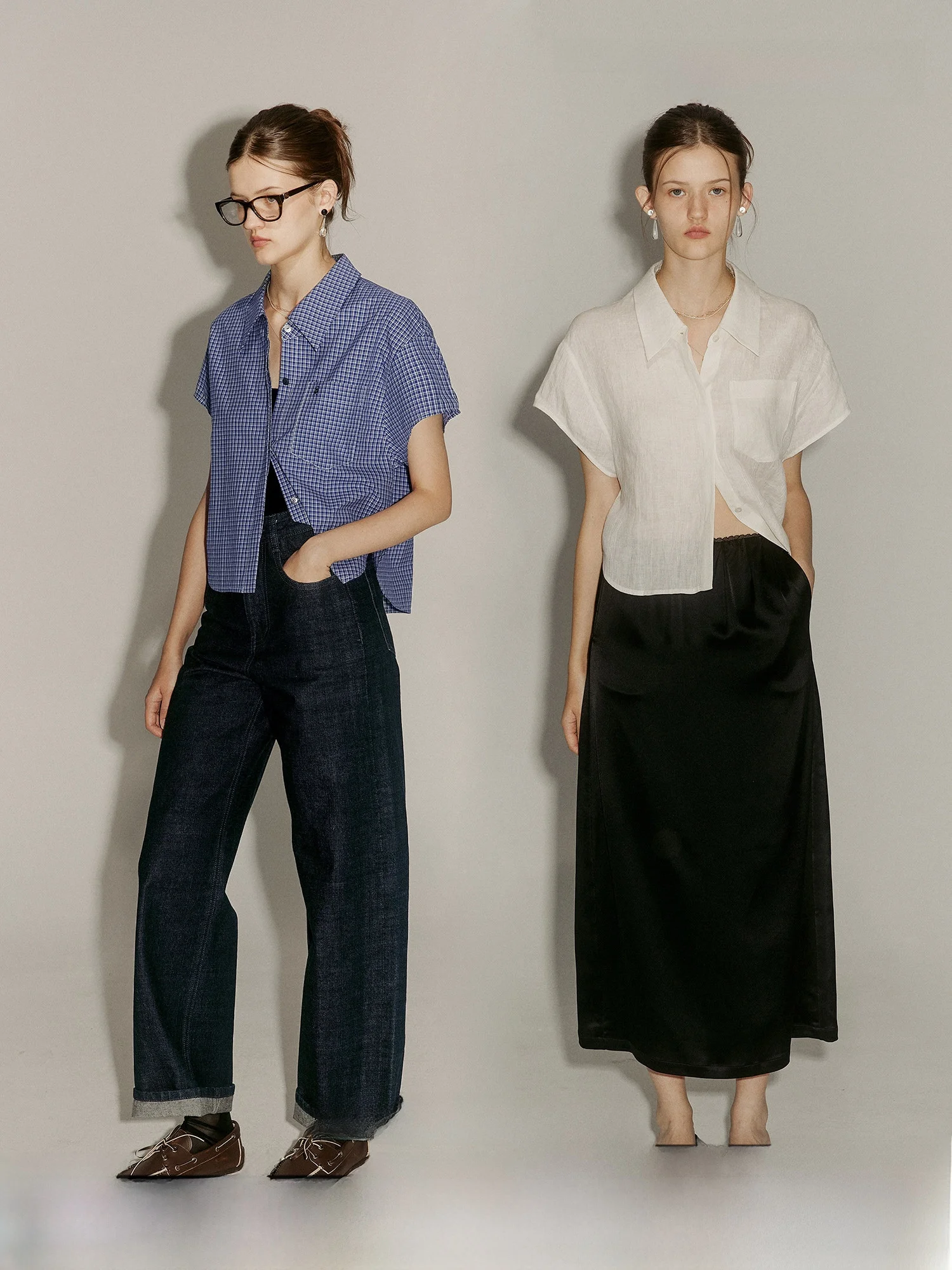 

Женская рубашка SMORE RIVERS Ele Miu Inspired с вышивкой, из льняной ткани в клетку, с французскими рукавами, приталенного кроя