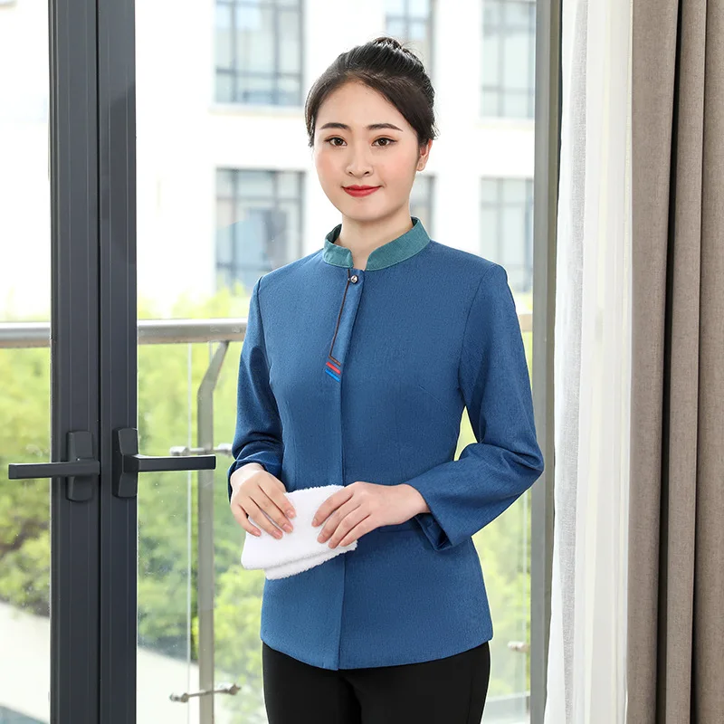 Cleaning Work Clothes Long Sleeve PA Room Hotel Aunt Shopping Mall Property Cleaner Autumn and Winter Suit