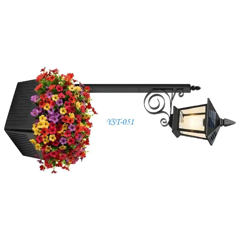 E15A Elegant Solar Planter Post Light With Wall Mount Or Freestanding Option For Outdoor Landscape Lighting