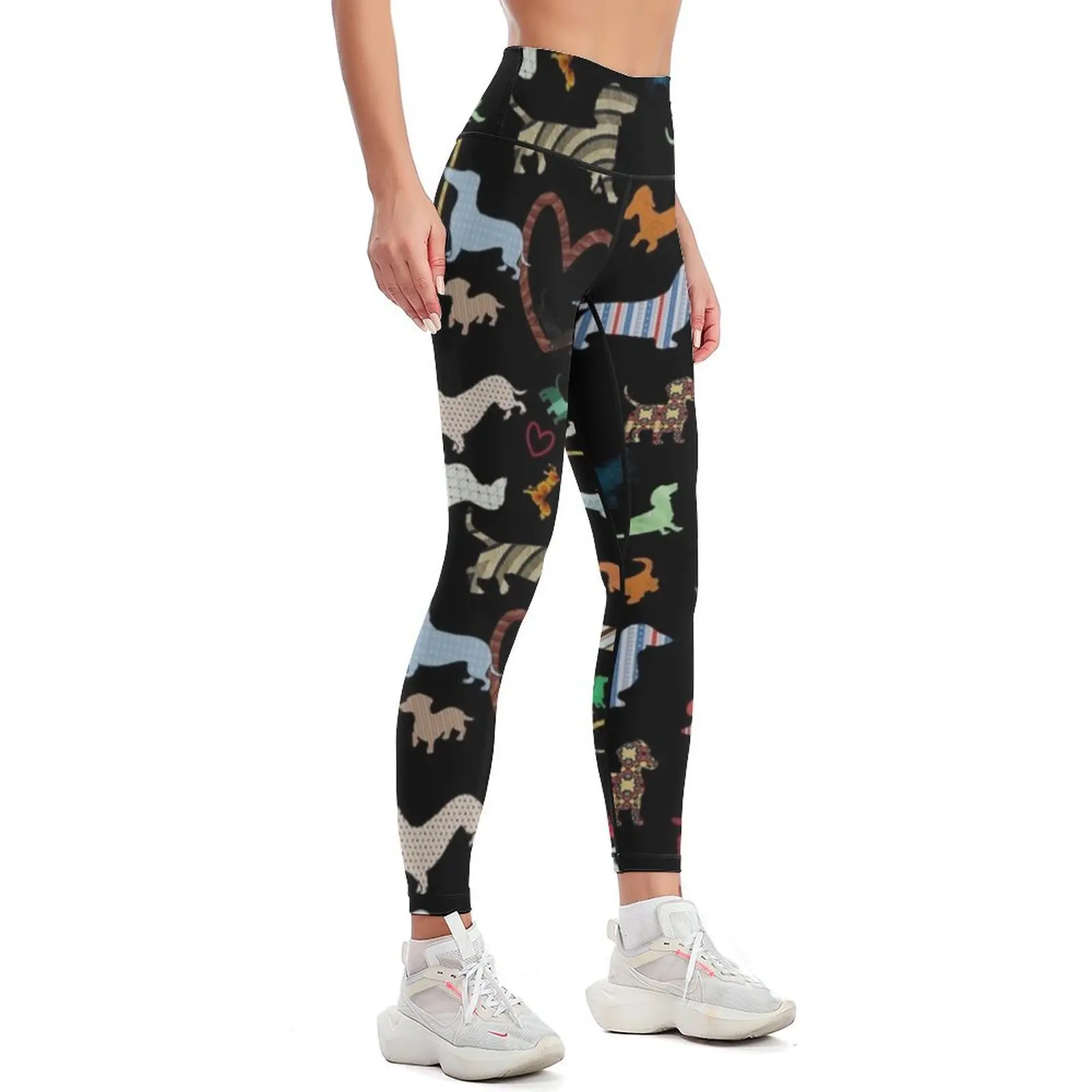 dachshund dog. love. pattern Leggings jogging pants legging pants raises butt Women's trousers Womens Leggings