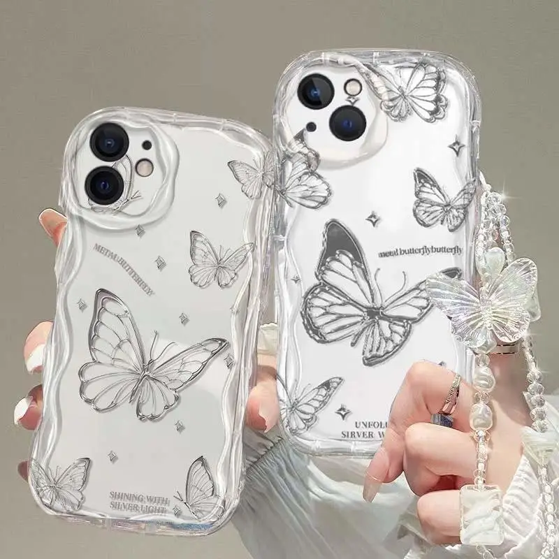 ł Korean Butterfly Soft Case dla Xiaomi Redmi Note 13 Pro 5G 12 4G 8 11 10 9 12 Pro Plus 12S 13C 12C 10C 9C 9A A1 A2 A3