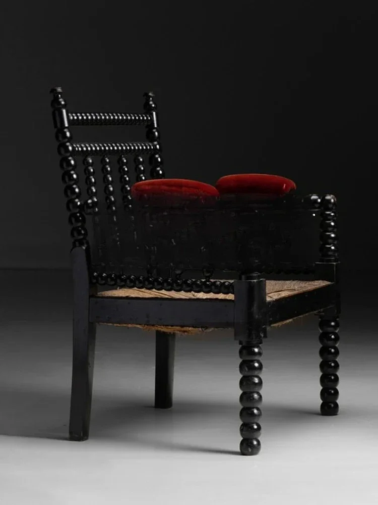 منتصف القديمة الصلبة الخشب كرسي الروطان الفرنسية الرجعية أريكة واحدة غرفة المعيشة الروطان عارضة مسند الذراع مسند الظهر كرسي #4