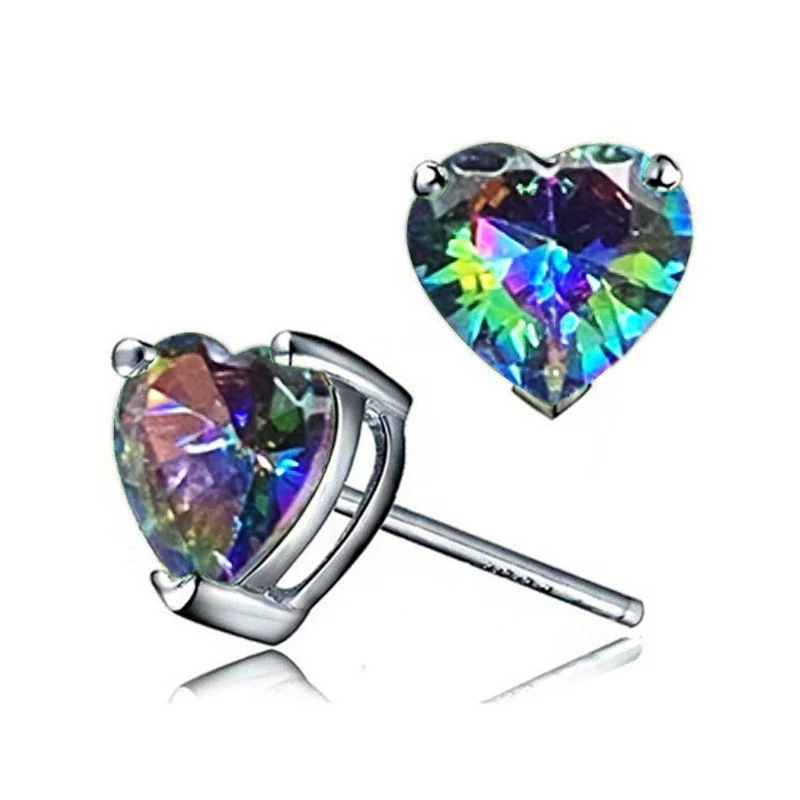2026 Simple Design Stud Earrings for Women Multi-color Zirconia Daily Wearable Accessories All-match Trend Jewelry Chic Gift