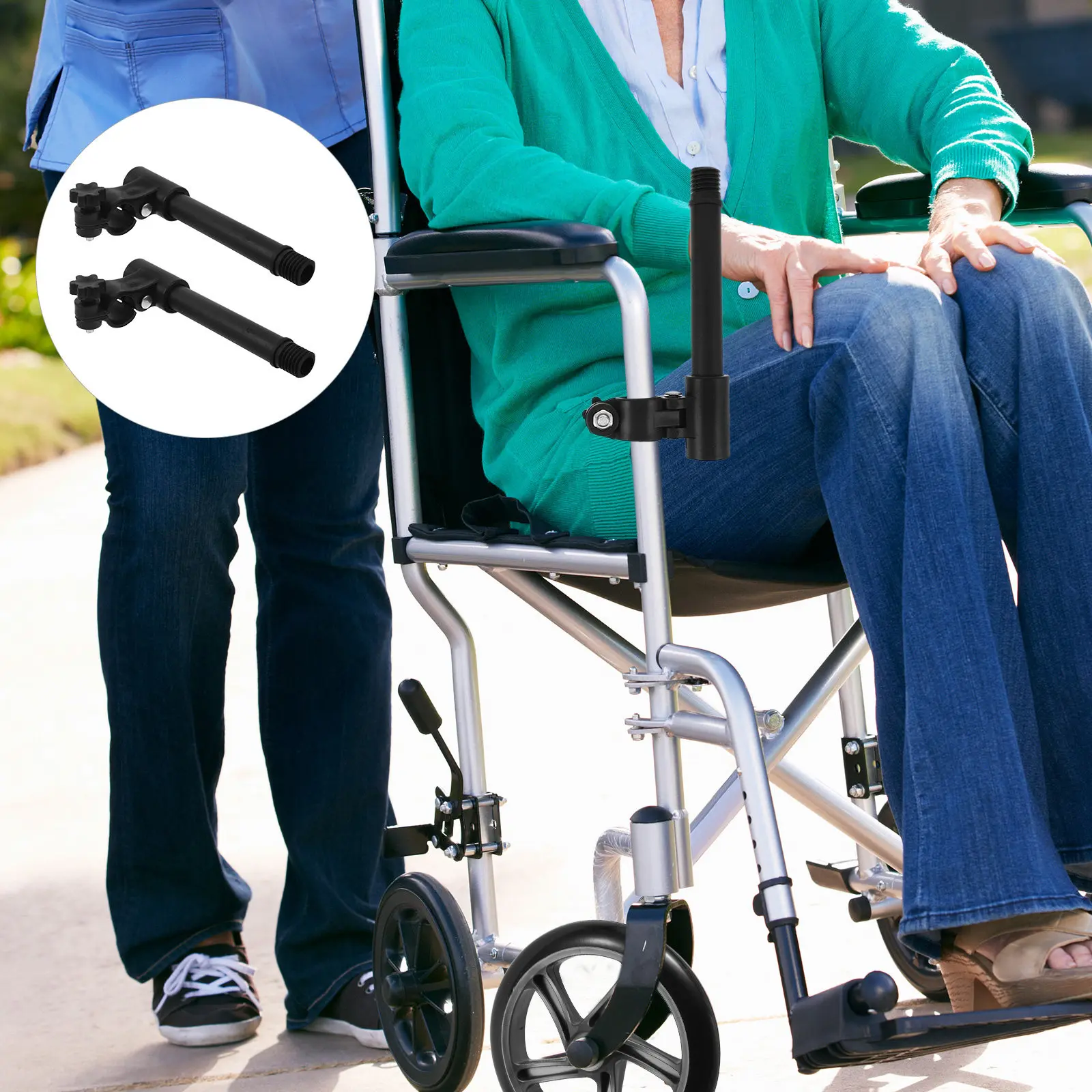 1Pair Wheelchair Tray Support Bracket Stable Clamp for Dining and Work Plastic Tray Table Fixture Accessory Wheelchair Parts