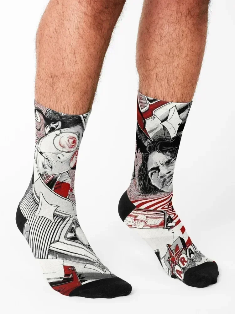 Fear And Loathing In Las Vegas Art Socks floral designer Rugby compression Men Socks Women's