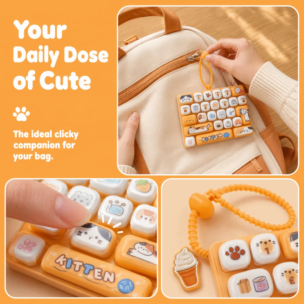 26 Key Decompression Button Creative Style Small Gift Mini Keyboard Pendant Bag Hanging Ornament Cute Design Keyboard Keychain