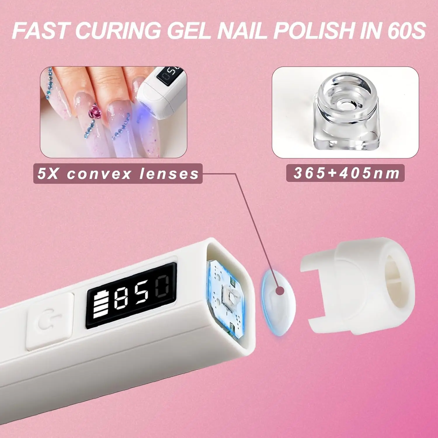 ミニUV LEDネイルドライヤーランプ,ポータブル,USB充電式,速乾性,マニキュアランプ,ジェルネイルツール