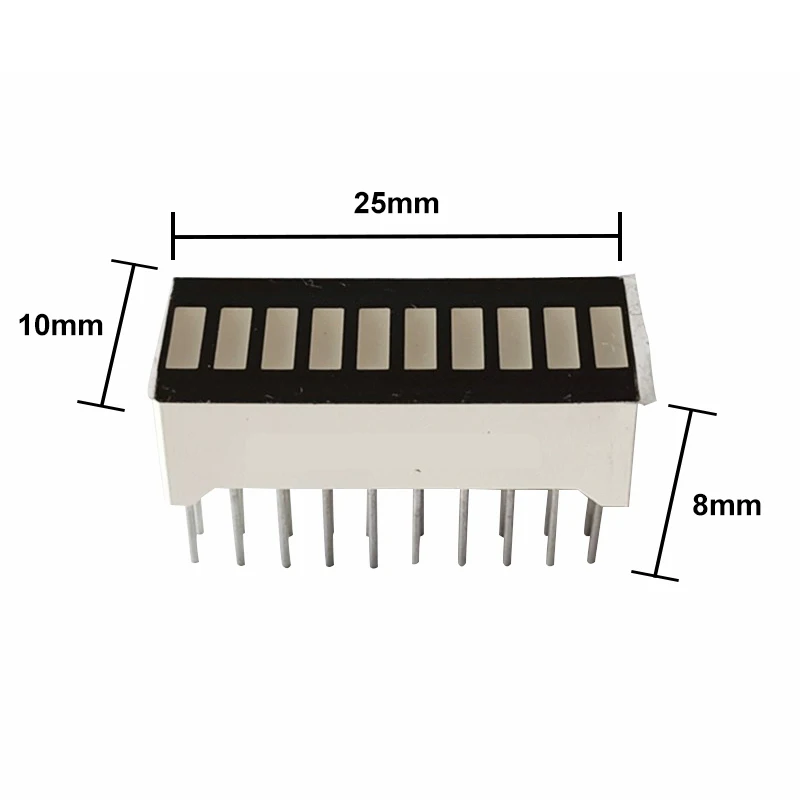 10 шт., многоцветный светодиодный дисплей, гистограмма, 10 сегментов, красный, синий, желтый, белый, зеленый, одноцветный, уровень батареи, график, сделай сам