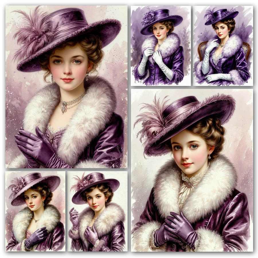 Noble and Elegant Woman Diamond Painting New Collection Pretty Girl Diy Manual Arts Full Drill Mosaic Embroidery Picture Size