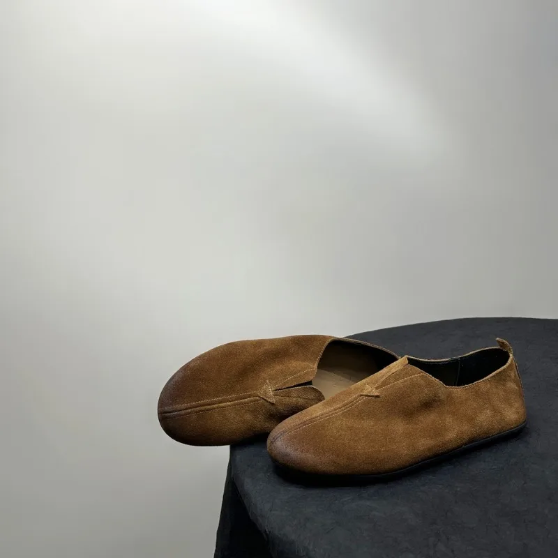 

Коричневые, черные повседневные лоферы из натуральной кожи на мягкой подошве, женская обувь на плоской подошве, удобные весенне-осенние кожаные туфли с круглым носком для офиса