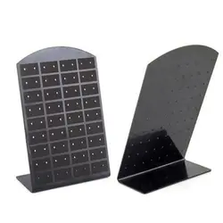 Práctico estante de plástico para exhibición de pendientes, soporte organizador para joyería
