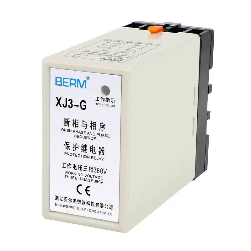 

Реле защиты от потери XJ3-G 380 В Трехфазная защита двигателя для смещения фаз, перенапряжения и пониженного напряжения