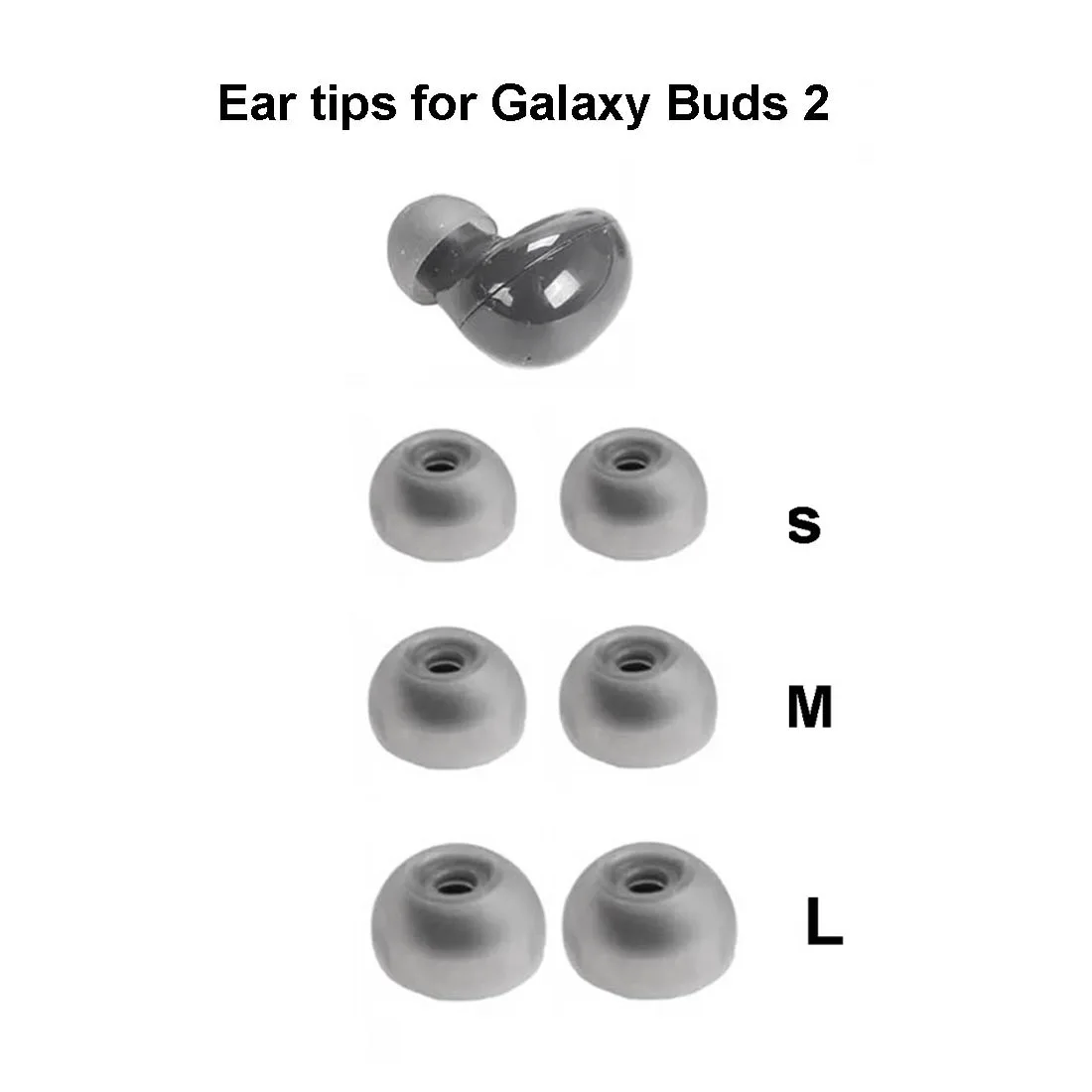 3Pairs Silicone Ear Tips for Samsung Galaxy Buds 2 Earbuds Headphones Eartip Accessories L M S