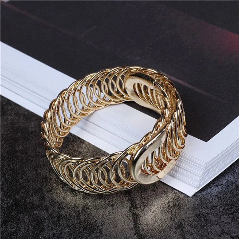 Punk Style Adjustable Open Bracelets & Bangles for Women Sexy New Fashion Charm Metal Braided Bracelets Party Jewelry Gifts