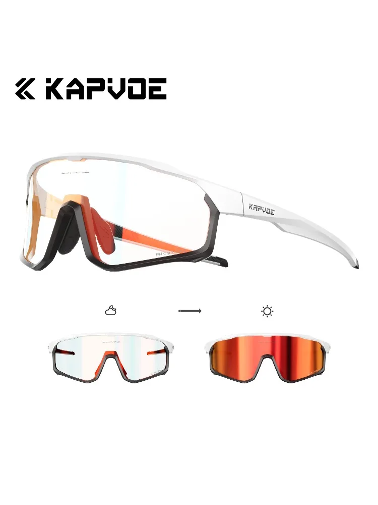 AliExpress kapvoe Kapvoe 2026 New Photchromic Men's Cycling Sunglasses UV400 Protection MTB Bike Glasses Riding Driving Running Sports Eyewear