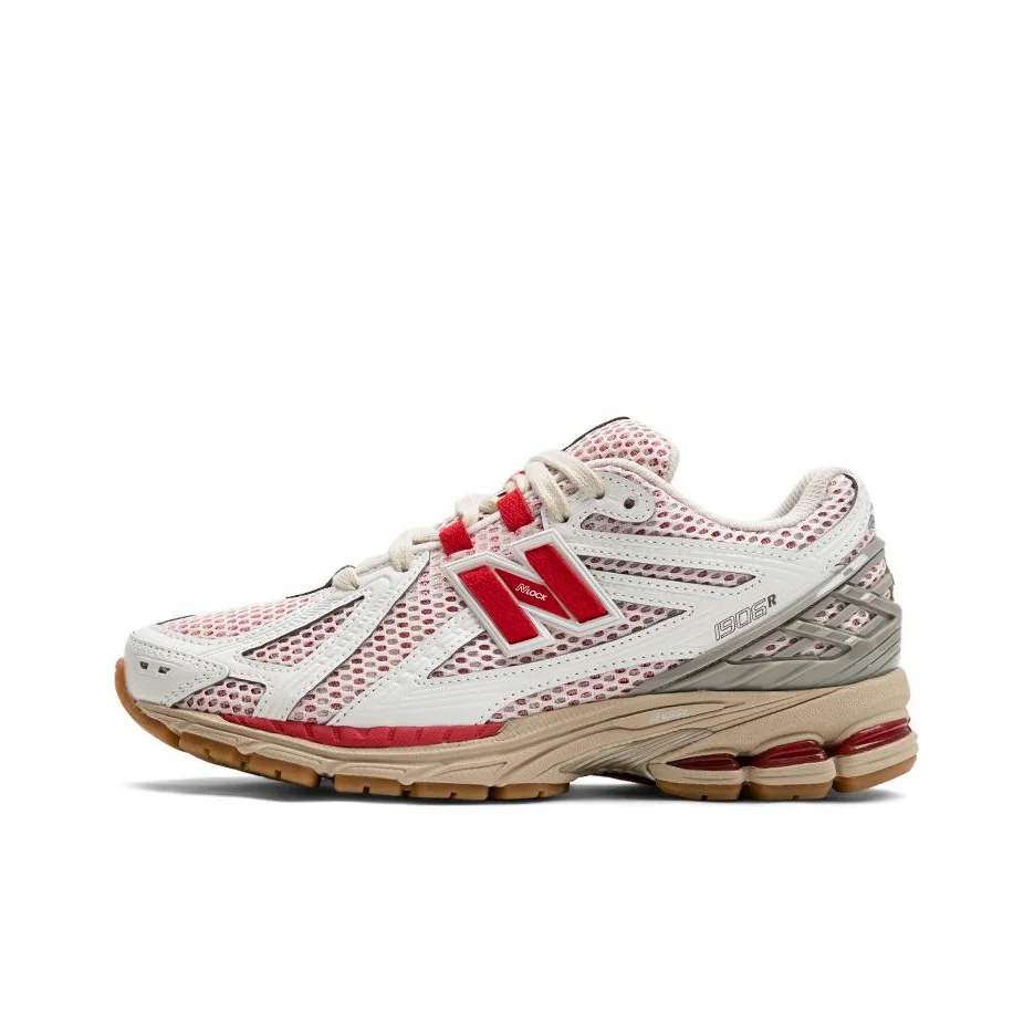 

New Balance NB 1906R Прочные повседневные кроссовки из ткани/кожи в стиле ретро с низким вырезом, унисекс, белый/красный