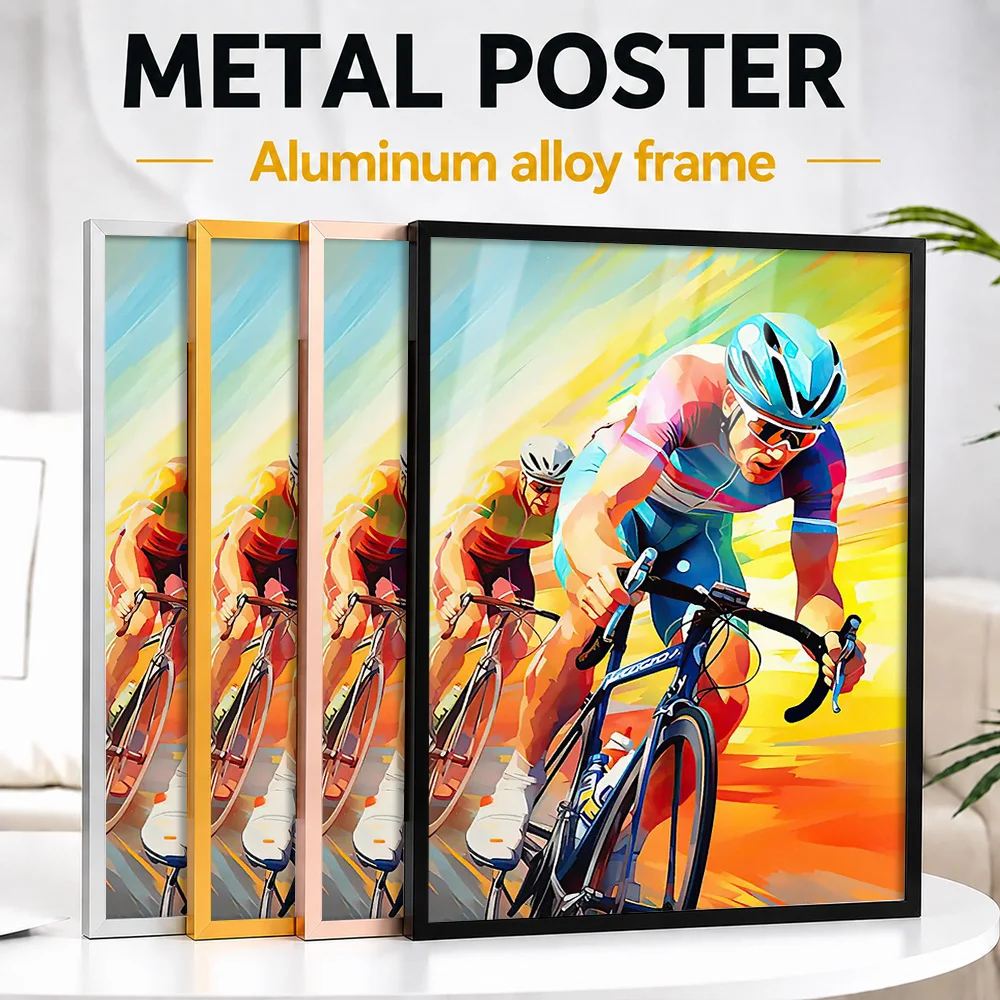Cycling Race Metal Poster With Aluminum Alloy Frame Personalized Photo Scenic Road Style Wall Art For Study Memorable Fan Gift