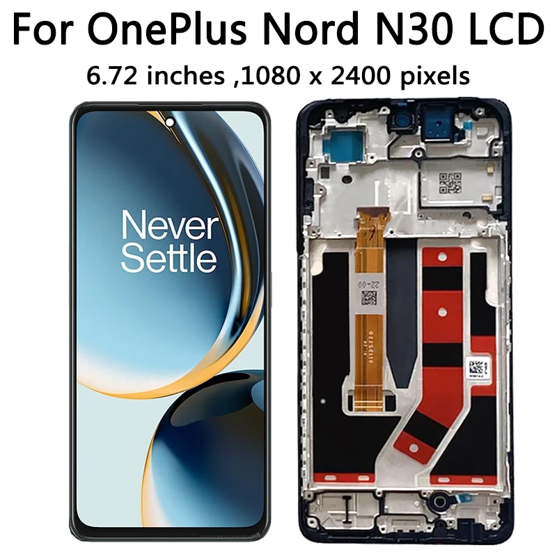 Pantalla de 6,72 pulgadas para OnePlus Nord N30 5G pantalla LCD Digitalizador de Panel táctil para One Plus Nord N30 reemplazo de pantalla