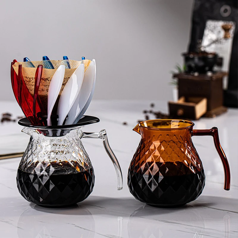 Clever Coffee Filter Cup Suitable for V60 Drip Coffee filter 12 Lotus Petals Removable and Replaceable Resin Coffee Colander