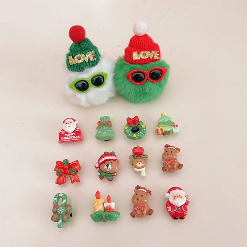 New Christmas Cute Plush Shoe Decorative Charms Diy Holiday Party Favors Suitable For All Clogs Perfect For Xmas Gifts