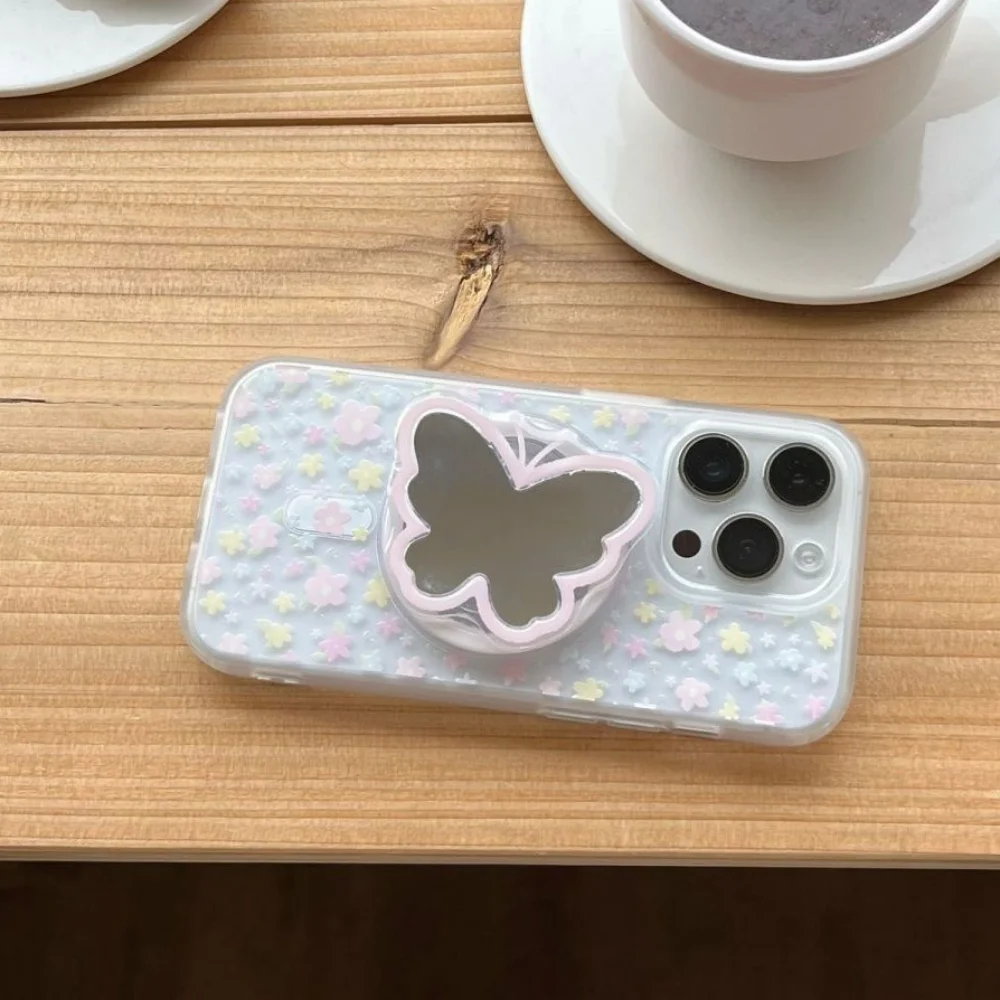 مرآة كورية لطيفة للهاتف المغناطيسي Magsafe Griptok قبضة توك حامل آيفون 16 حافظة شحن لاسلكية قابلة للطي حامل حلقة