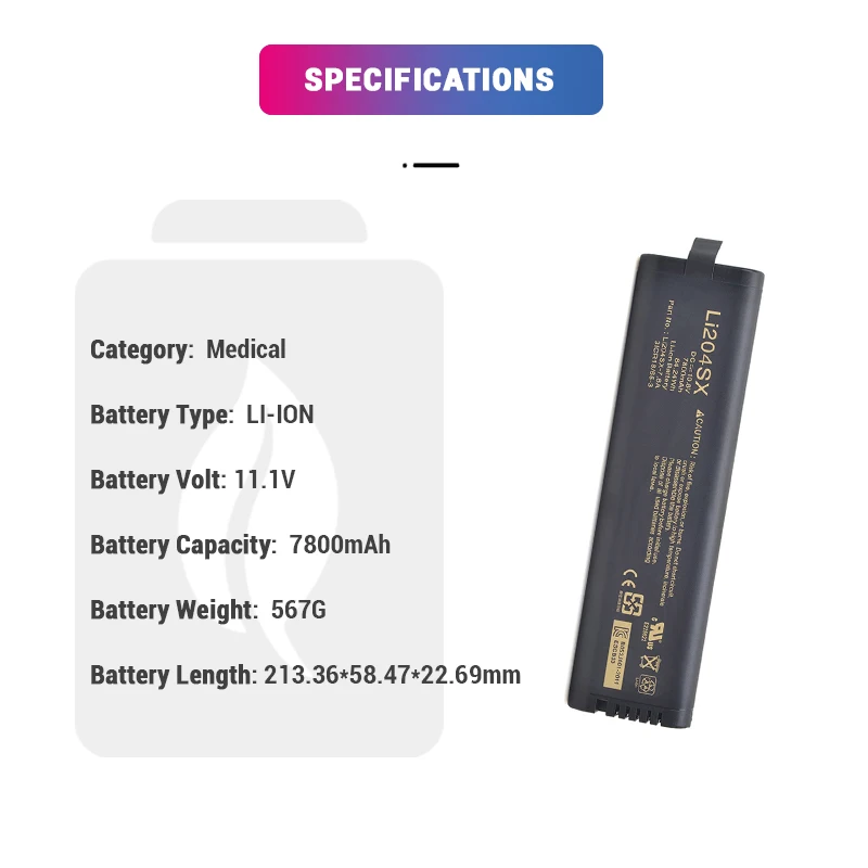 11.1V 7800mAh Li-ion Rechargeable LI204SX A6188-67004 1420-0868 LI204SX-60 Lithium ion Medical battery for JDSU MTS-6000 OTDR