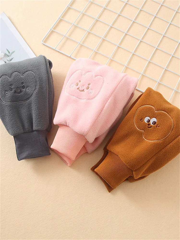 Thiened Fce Baby Pants Autumn Winter Sle Children Casual Trousers Trendy Big PP Pants Warm Cozy Kids Long Pants