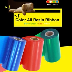 Color all resin ribbon roll 40 50 60 70 80 90 100 110mmx300M 70M thermal transfer film PET matte silver adhesive label ribbon