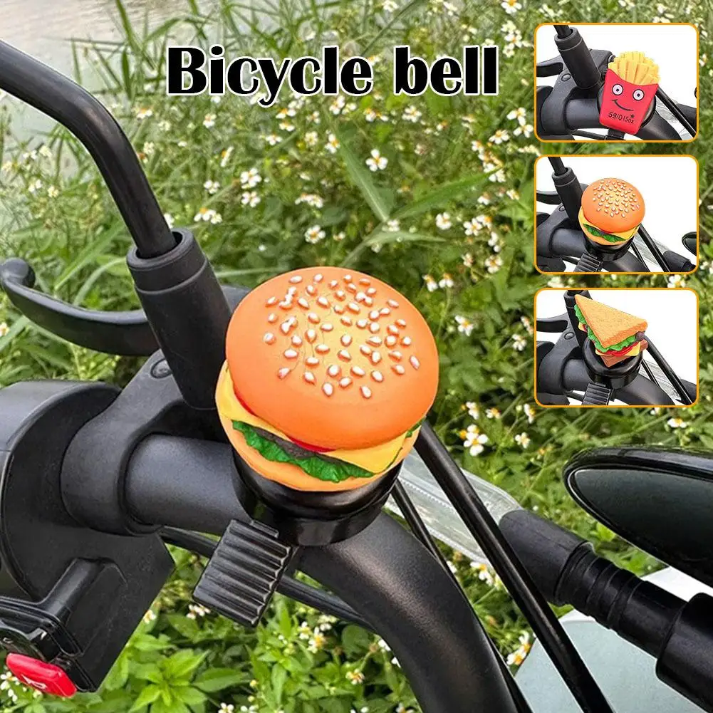 

Bicycle Bell Cartoon Hamburg French Fries Sandwich Cycling Bell Bicycle Safety Handlebar Bell Accessories Lovely Mtb Loud T8u3