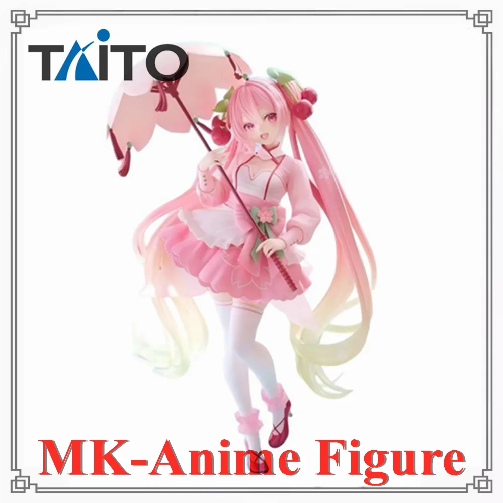 

Original Taito Amp Hatsune Miku Sakura Cherry Colored Dress Anime Figures Action Figure Model Gift Figurine