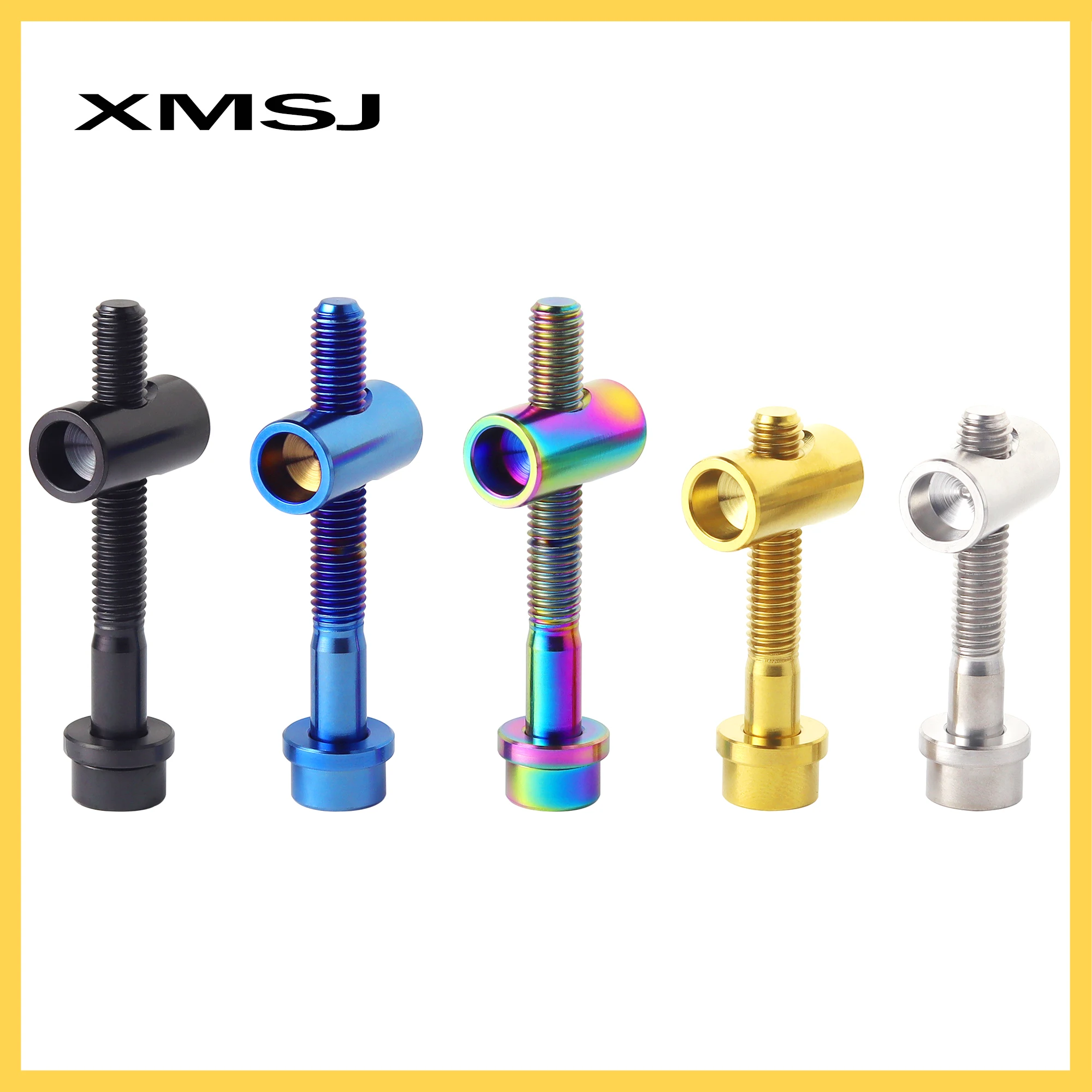 XMSJ Bicycle Seatpost Fixed Bolts M5 x 30 40mm TC4 Titanium MTB Road Bike Seatpost Saddle Fixed Screws Seat Rod Fixing Bolt