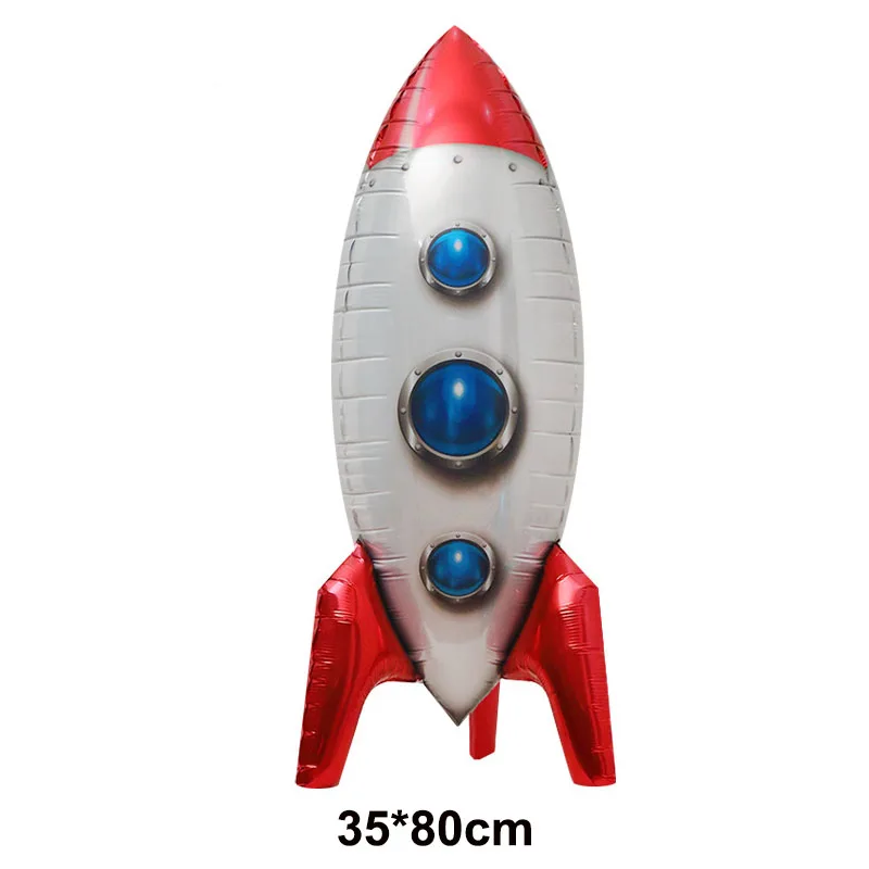 Rocket Balloon Space Theme Party Decorations Rocket Boy Birthday Party Supplies 4D Stand Balloon