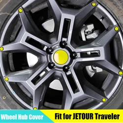 Car Wheel Hub Cover with Logo Fit for Chery JETOUR Traveler T2 2023+ Modified High Quality ABS Hub Screw Cap Car Exterior Trim