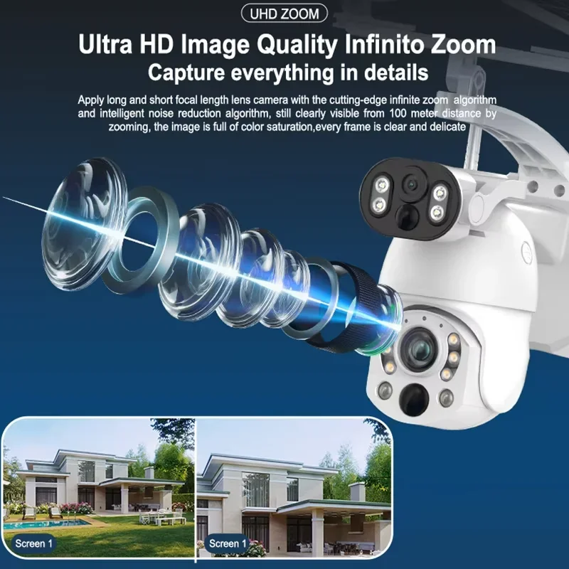 

HIKWIFI 10MP 99X Optical Zoom 4G Auto Tracking Solar Security Camera Motion Detection Solar Camera 4g Sim Card