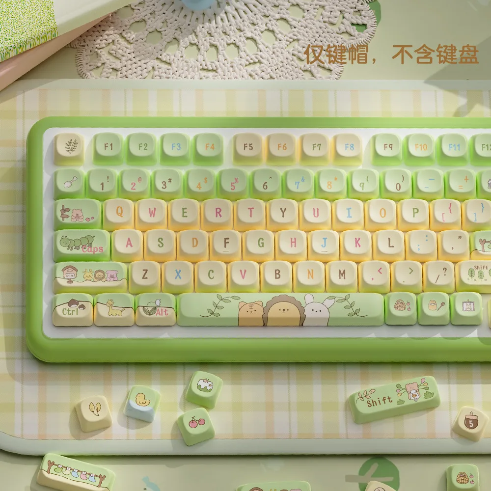 Forest fairy tale keycaps  all five-sided hot sublimation moa highly cute personality matching mechanical keyboard cap