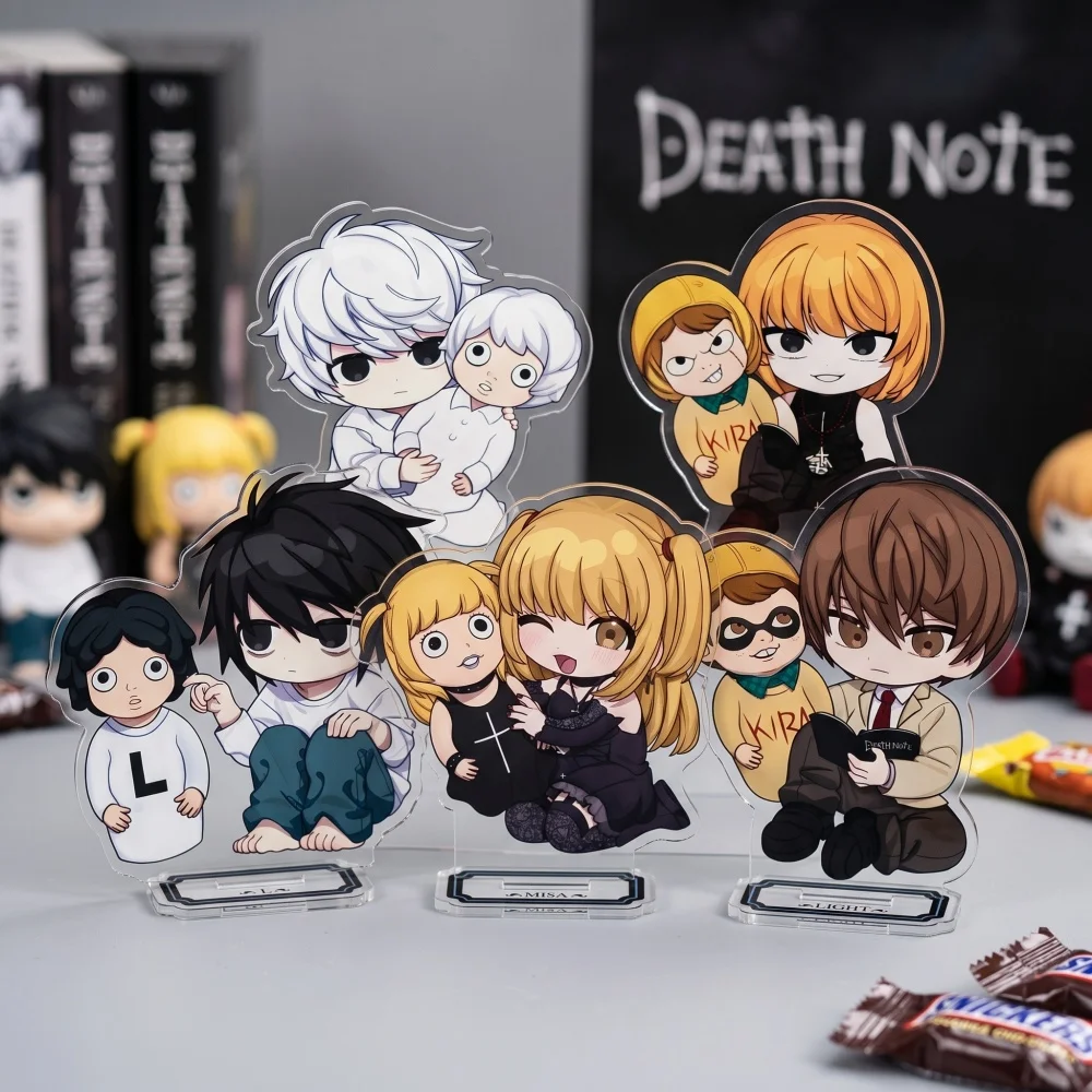10CM Chibi Death Note Acrylic Stand Keychain L Light Anime Desktop Decor Gift for Fans