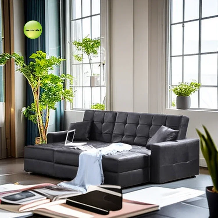 Moden Living Room Furniture Folding Sofa Bed With Storage L Shape Sectional Modular Couch Set Convertible Sleeping Sofa Bed 8020