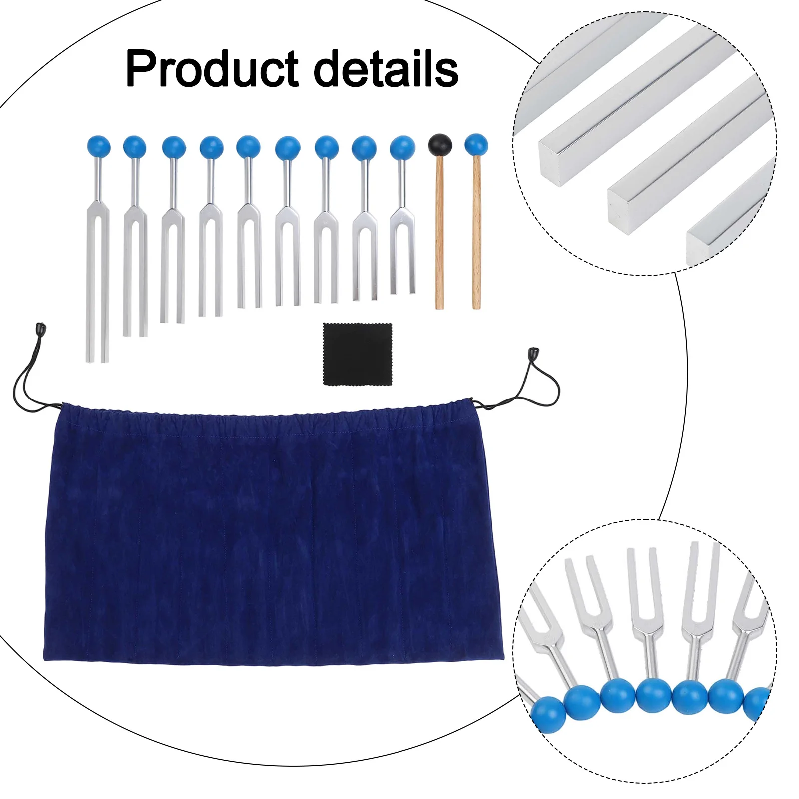 

As Shown Tuning Fork Set Lightweight Meditation Tools Stress Relief Spiritual Practices Shock-Resistant Material