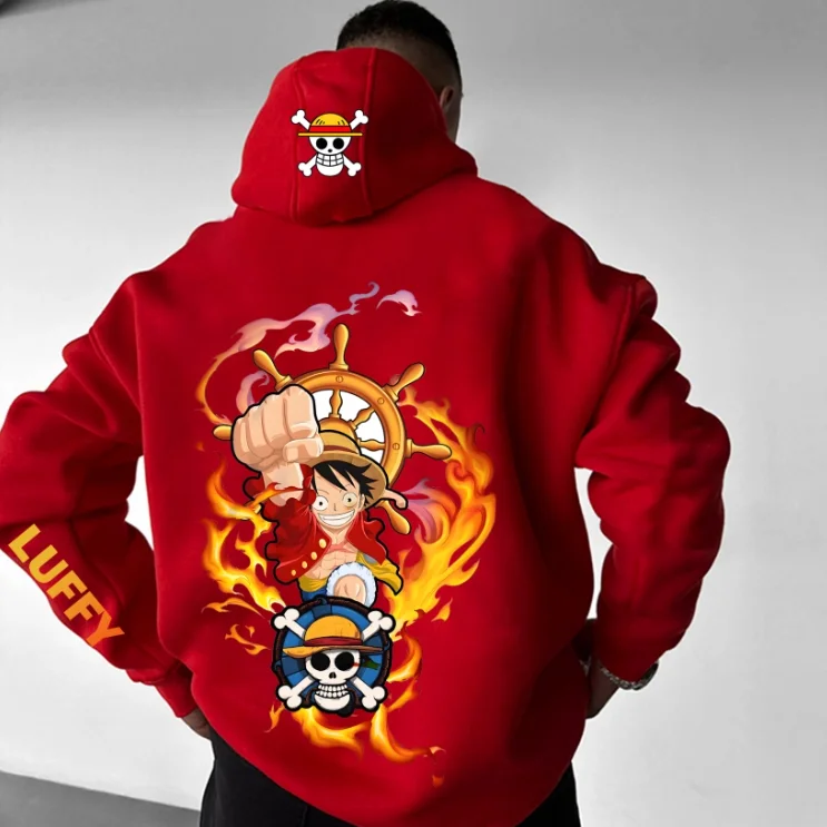 

Официальная толстовка с принтом персонажей аниме ONE PIECE, мужская и женская свободная толстовка большого размера в стиле Y2K