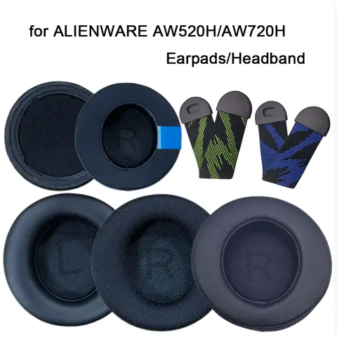 Earpads For ALIENWARE AW520H AW720H Headphones, Replacement Ear Pads Cushion & Headband Cover Set, Soft Memory Foam Ear Pads