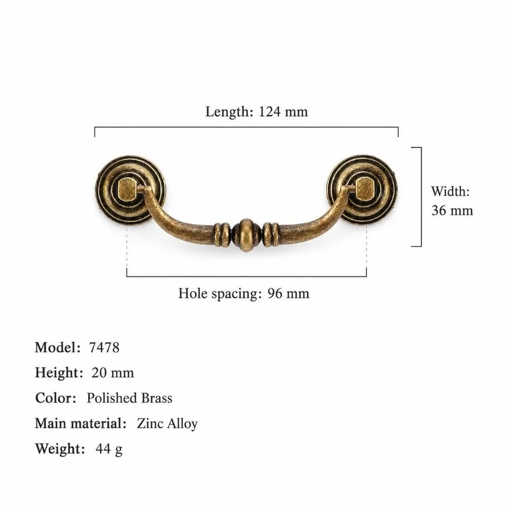 Zinc Alloy Antique Bronze Cabinet Pulls Vintage Carved Wardrobe Door Handles Ornate Bronze-Finished Hardware Cabinet Handles