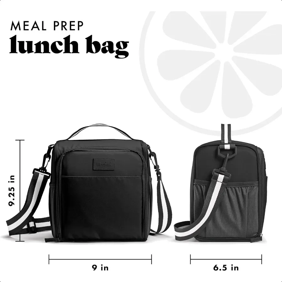 Pudełko na lunch BREE Meal Prep z pojemnikami, pakietem chłodzącym i butelką do mieszania dla kobiet i mężczyzn, 6 szt. Zestaw do przygotowywania posiłków Torba na lunch z pojemnikiem
