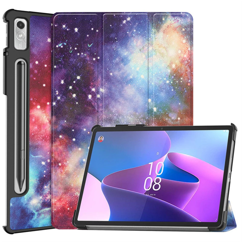 For Lenovo Tab P12 Case 12.7 inch 2023 Tri-Folding Stand Magnetic Smart Cover for Xiaoxin Pad Pro TB-370FU TB-371FC 12.7 Case