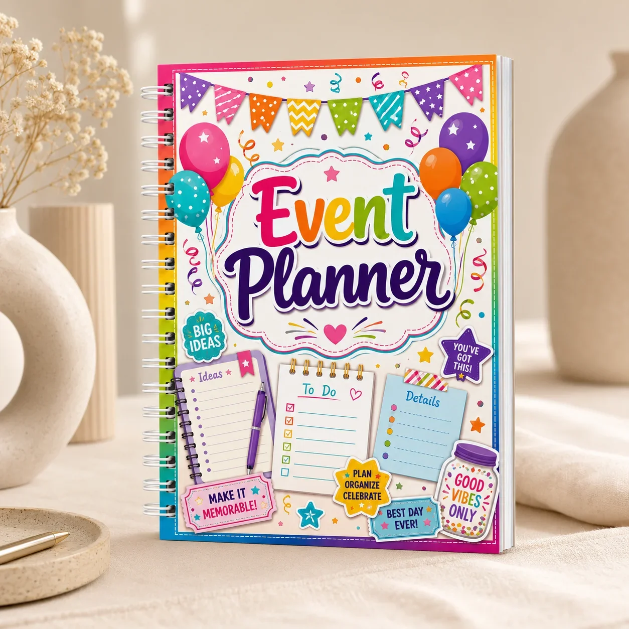 A5 Event Planner Journal for Party Planning, Guest Lists, Budgets, Schedules, C…