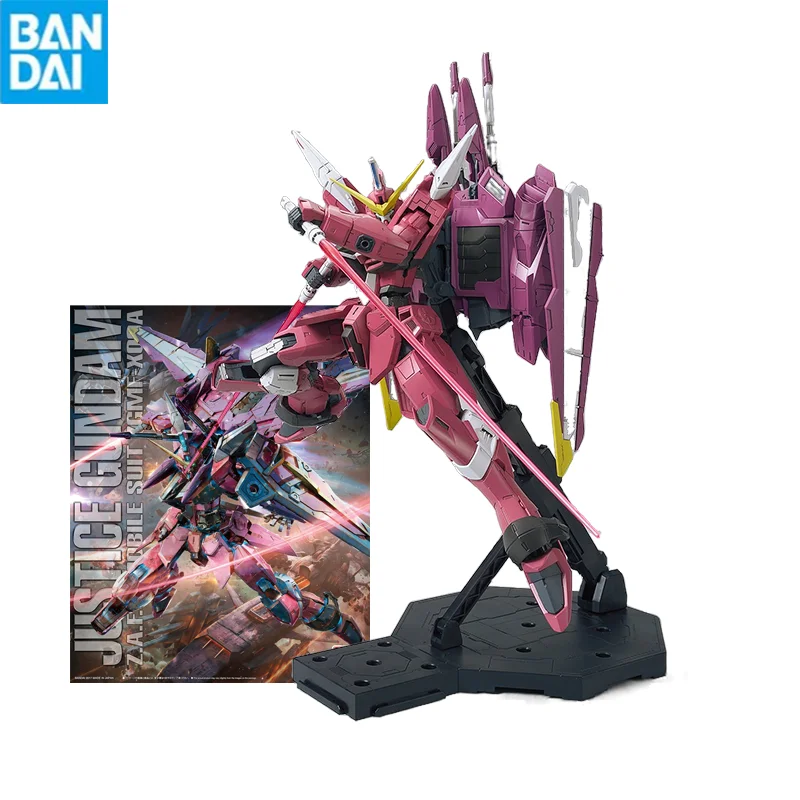 

Bandai Gunpla Mg 1/100 Zgmf-X09A Justice Gundam Assembly Model High Quality Collectible Anime Robot Kits Models Kids Gift