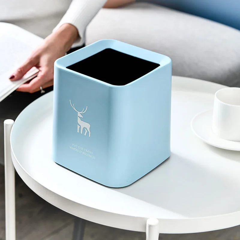 Mini Desktop Multifunctional Trash Can Home Car Storage Bucket Accessories With Lid Garbage Bin Nordic Style Living Room Office