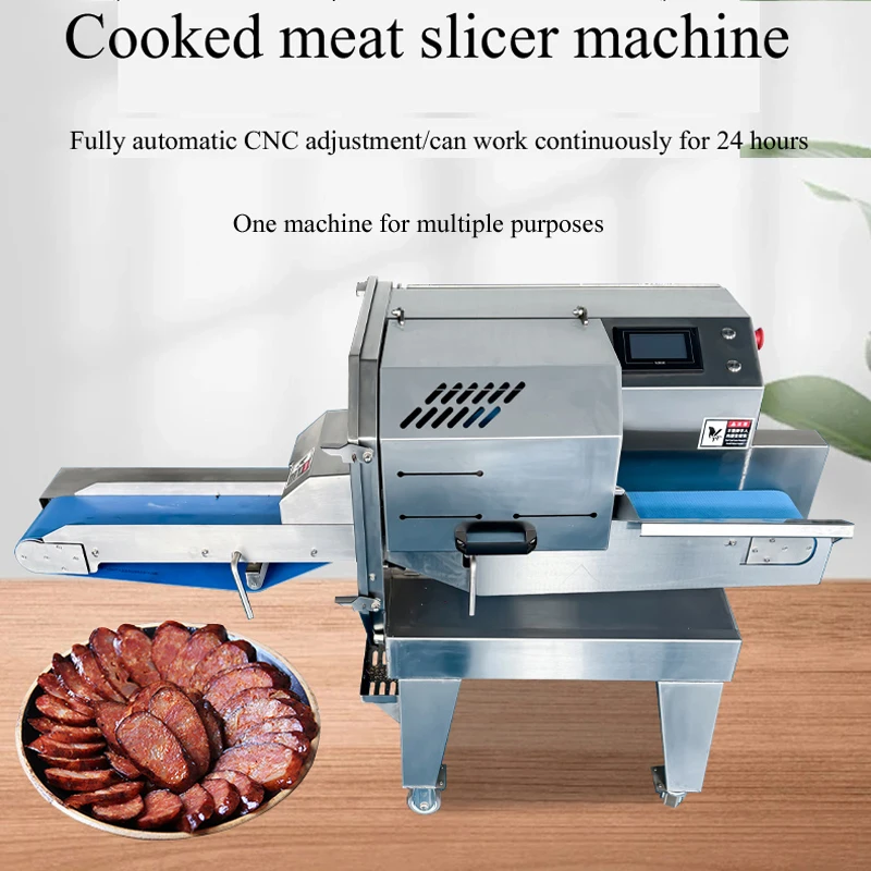 Automatic Cooked Meat Cutter Slicing Machine Commercial Restaurant Bacon Beef Meat Slicer Electric Steak Slice Cutting Machine